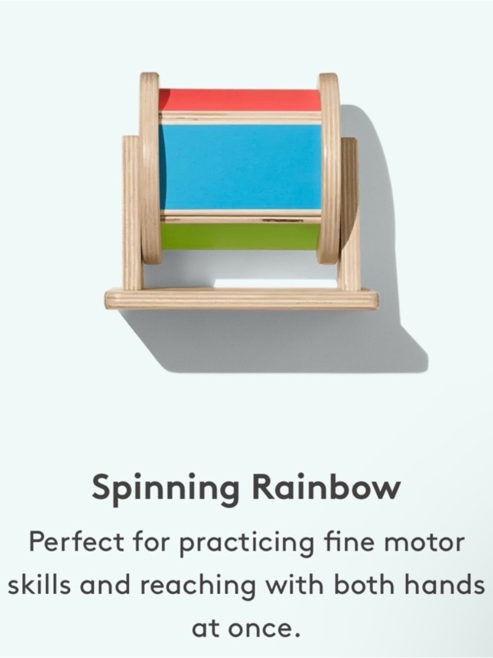 LOVEVERY Wooden Spinning Rainbow Spinner Toy EUC